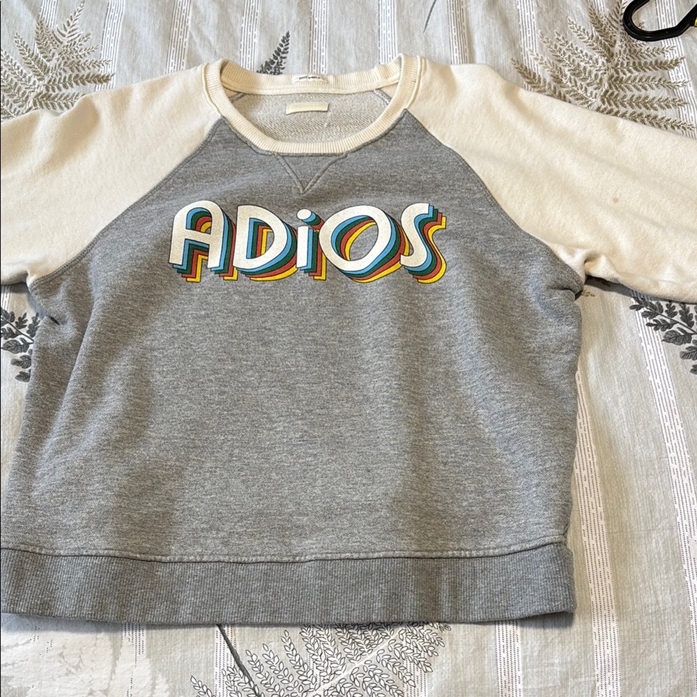 Mother Gray and Cream 'Adios' Sweatshirt